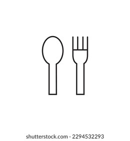 Gabel- und Löffelliniensymbol, Logo, Vektorgrafik