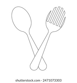 Fork and spoon line icon, outline vector sign, linear style pictogram. Menu symbol, logo illustration. Vector illustration. Eps file 131.