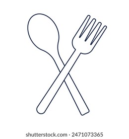 Fork and spoon line icon, outline vector sign, linear style pictogram. Menu symbol, logo illustration. Vector illustration. Eps file 136.