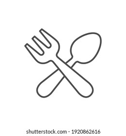 Fork and spoon line outline icon