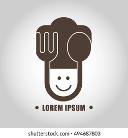 Fork and Spoon Logo. Cafe or Food court or Restaurant Sign. Isolated.