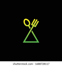 Diseño del logotipo de la horquilla y la cuchara