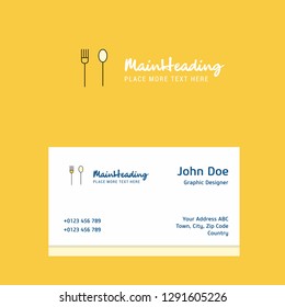 Fork and spoon logo Design with business card template. Elegant corporate identity. - Vector