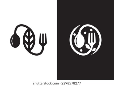 fork and spoon logo design. icon symbol for health restaurant food diet and etc.