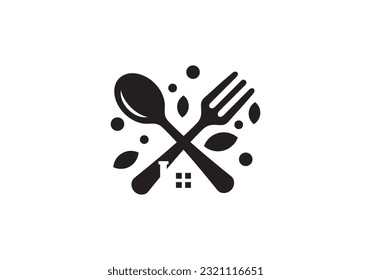 fork and spoon logo design. icon symbol for health restaurant food diet and etc.