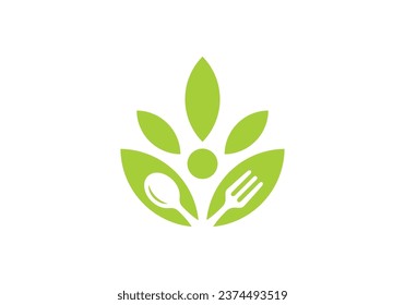 diseño de logotipo de horquilla y cuchara. símbolo de icono para la comida del restaurante de salud