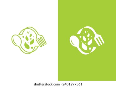 fork and spoon logo design. icon symbol for health restaurant food	
