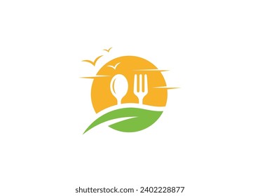 diseño de logotipo de horquilla y cuchara. símbolo de icono para la comida del restaurante de salud