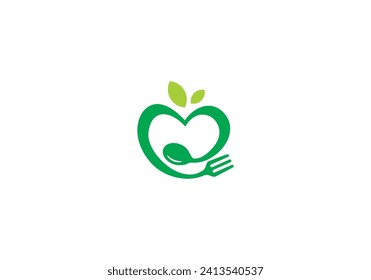 diseño de logotipo de horquilla y cuchara. símbolo de icono para la comida del restaurante de salud