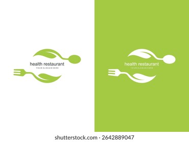 fork and spoon logo design. icon symbol for vegan food or organic food	