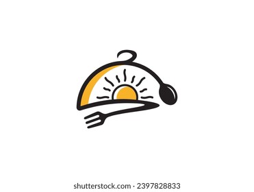 fork and spoon logo design. morning menu icon symbol for health restaurant food