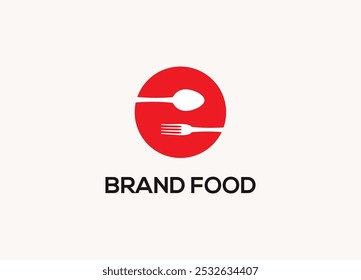 Gabellöffel-Logo, Food-Logo, Restaurant-Logo, Eat Food-Logo Premium Vector