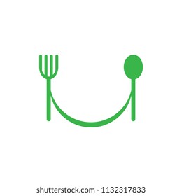 Fork and spoon logo with smile