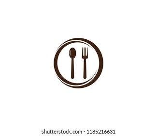 fork and spoon logo template
