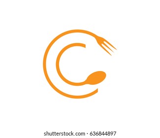 fork and spoon logo template