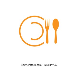 fork and spoon logo template