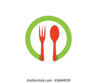 fork and spoon logo template