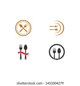 fork and spoon logo template vector icon illustration design 