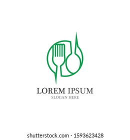 Fork and spoon logo vector 