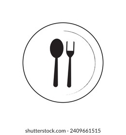 fork and spoon logo vector illustration template