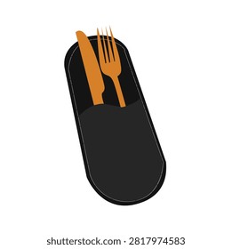 fork and spoon napkin. vektor