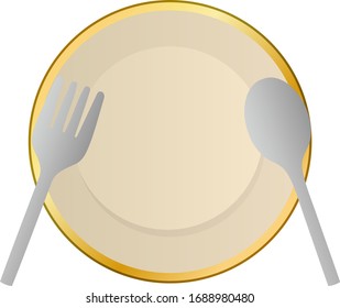 Fork and spoon on the dish.