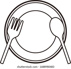 Horquilla y cuchara sobre el plato.