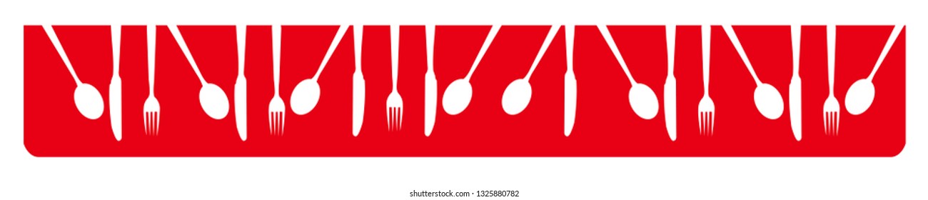Fork and Spoon on Red Background
