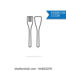 fork and spoon  out line icon
