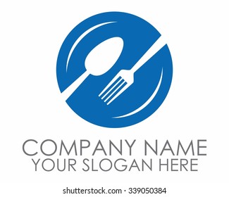 Fork Spoon Plate Food Logo Icon Vector