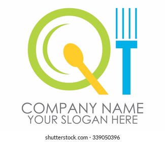 fork spoon plate food logo icon vector