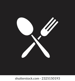 fork spoon and plate icon simple design art eps 10