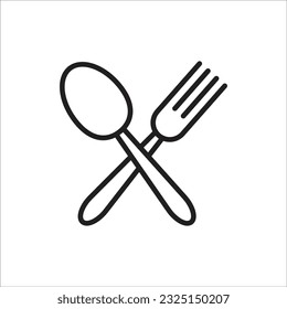 fork spoon and plate icon simple design art eps 10