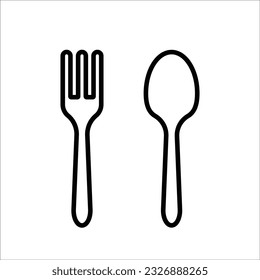 fork spoon and plate icon simple design art eps 10