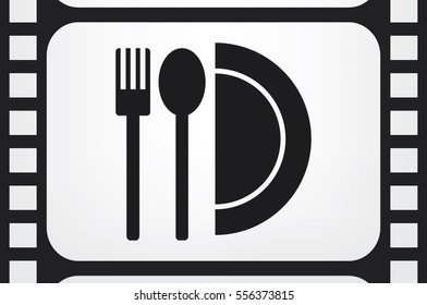 fork spoon plate icon vector illustration EPS 10.