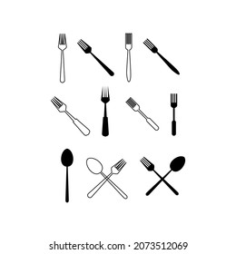 fork and spoon restaurant icon collection