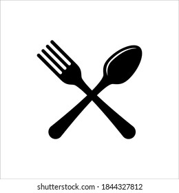 Fork & Spoon Restaurant Icon, glyph style design