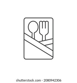 Gabel- und Löffelrestaurant-Symbol einzeln auf weißem Hintergrund. Vektorgrafik.
