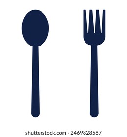 fork and spoon restaurant icon isolated on white background. Spoon and fork silhouette icon. Vector illustration. Eps file 135.