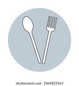 fork and spoon restaurant icon isolated on white background. Spoon and fork silhouette icon. Vector illustration. Eps file 134.