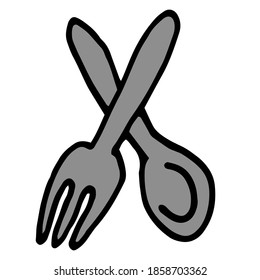 Fork & Spoon Restaurant Icon. Spoon and Fork - Outline Icon - Pixel Perfect

