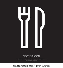 Diseño vectorial de iconos de la horquilla y la cuchara del restaurante. Símbolo del diseño de tu sitio web, logotipo, aplicación, interfaz de usuario. Ilustración vectorial Eps10.