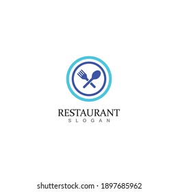 fork and spoon restaurant logo vector template