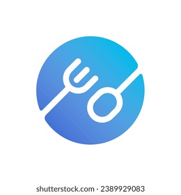 fork and spoon in round on white background. fork and spoon concept