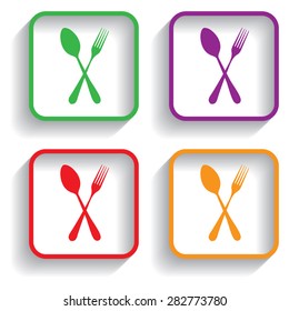 fork and spoon with shadow