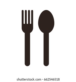 Fork and spoon sign isolated on white background