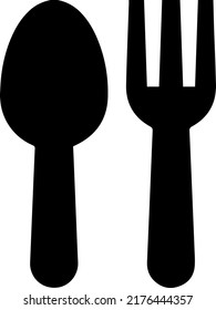 símbolo vector de símbolo de la cuchara y el bifurcación - estilo blanco y negro.