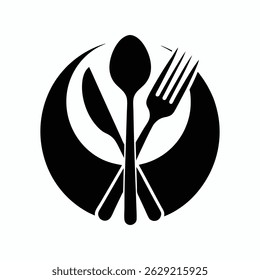 Fork and Spoon Silhouette Icon