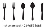 Fork spoon silhouette. vector illustration on white background.