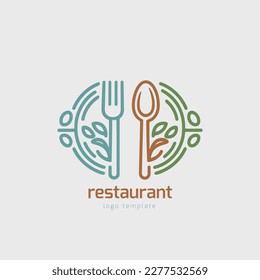 fork and spoon symbol for cafe or restaurant logo design template. Vector Illustration. food company branding. food product